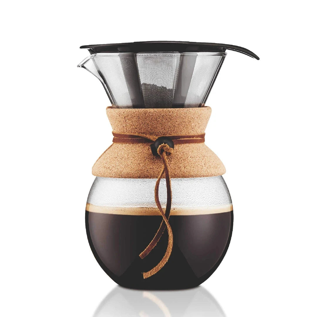 8 Cup Pour Over Bodum Coffee Maker with Cork and Reusable Filter