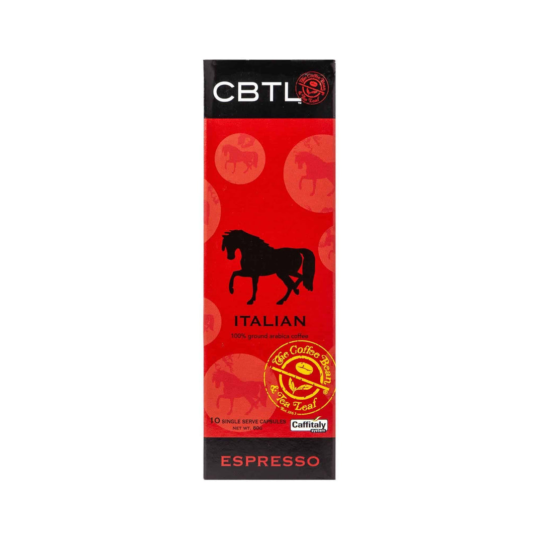 CBTL Italian Espresso Capsules Single Serve Pod from The Coffee Bean & tea Leaf 10ct box