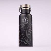 17oz Water Bottle Ring Handle Black