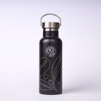 17oz Water Bottle Ring Handle Black