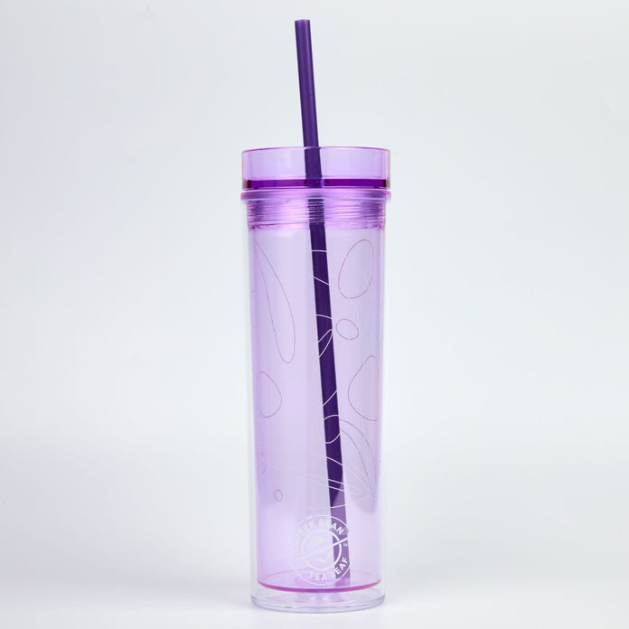 CBTL Stylish Tall Patterned Cold Cup Purple