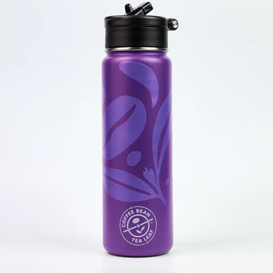 24oz Insulated Water Bottle with Flip-up Straw (Dark Purple)