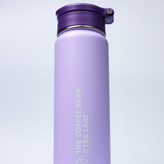 CBTL Vacuum Insulated Flip Water Bottle Purple Closed