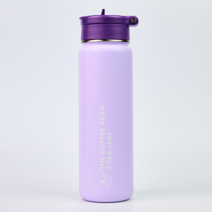CBTL Vacuum Insulated Flip Water Bottle Purple Closed