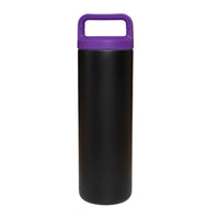 CBTL Black Tumbler with Purple Lid Back View