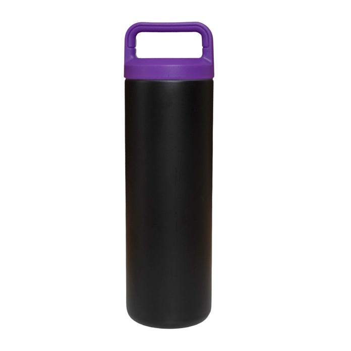 CBTL Black Tumbler with Purple Lid Back View