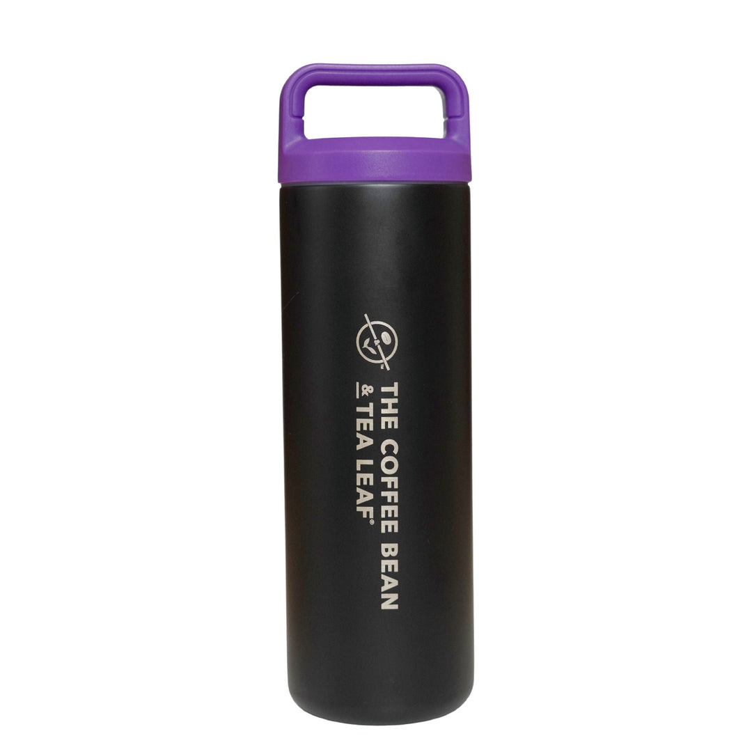 CBTL Black Tumbler with Purple Lid Front View