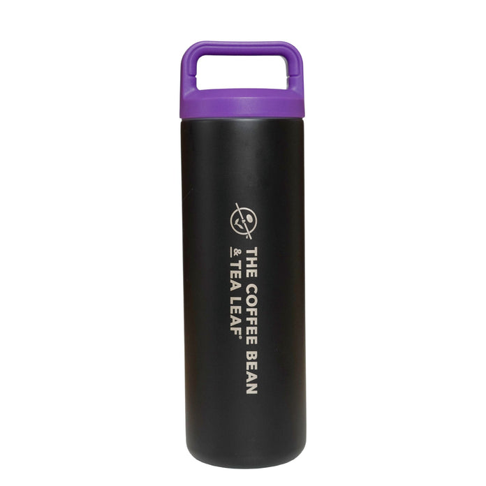 CBTL Black Tumbler with Purple Lid Front View