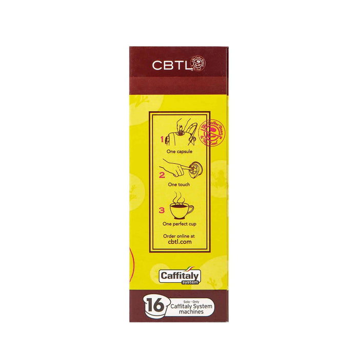 CBTL Costa Rica Coffee Capsules Single Serve Pods from The Coffee Bean & Tea Leaf 16ct box - Side 1