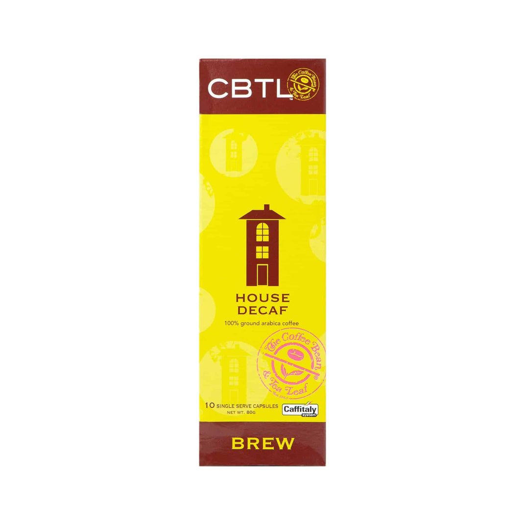 CBTL House Decaf Coffee Capsules Single Serve Pods from The Coffee Bean & Tea Leaf 10ct Box