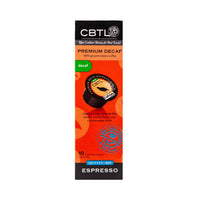 CBTL Premium Decaf Espresso Capsules Single Serve Pod from The Coffee Bean & Tea Leaf 10ct Box