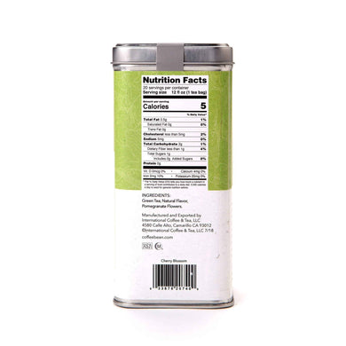 Cherry Blossom Green Tea Bags from The Coffee Bean & Tea Leaf 20ct - Side 2
