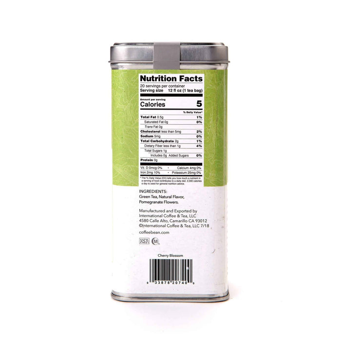 Cherry Blossom Green Tea Bags from The Coffee Bean & Tea Leaf 20ct - Side 2