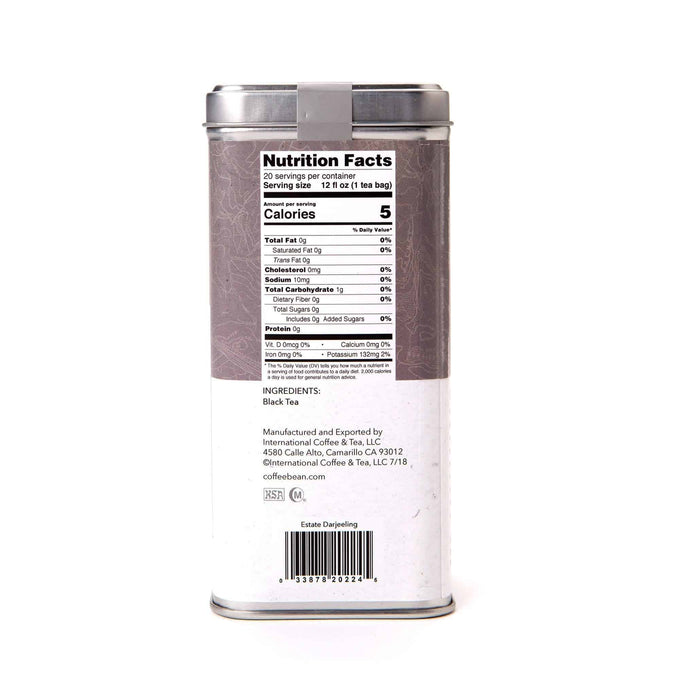 Estate Darjeeling Black Tea Bags by The Coffee Bean & Tea Leaf 20ct - Side 2