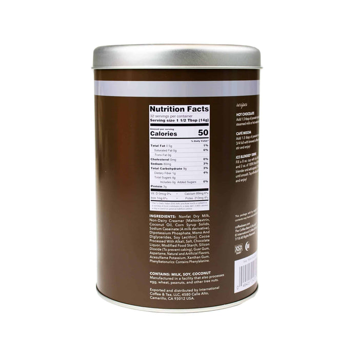 No Sugar Added Chocolate Powder Special Dutch 22oz from The Coffee Bean & Tea Leaf - back
