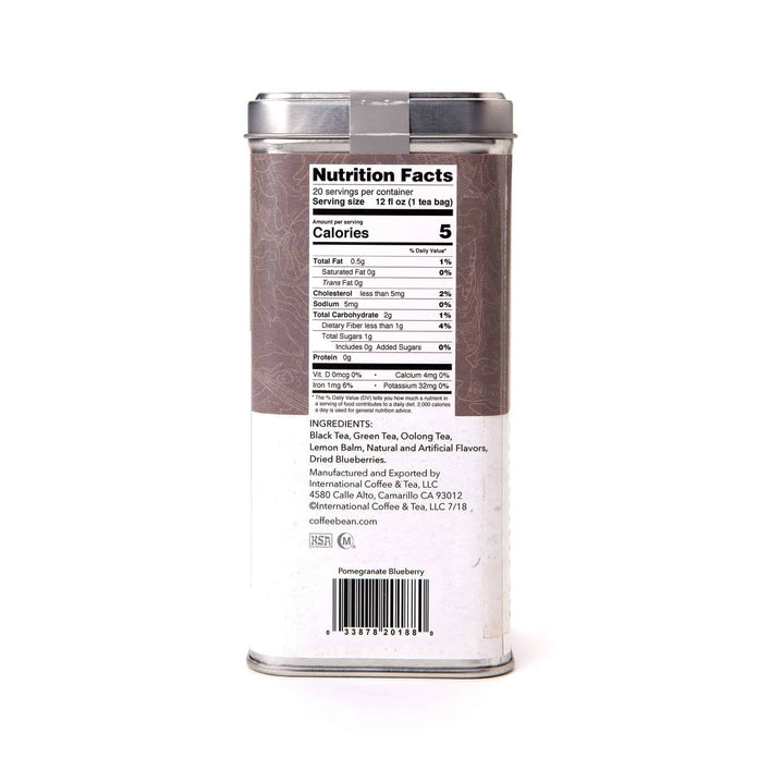 Pomegranate BlueBerry Tea Bags from The Coffee Bean & Tea Leaf 20ct - Side 2