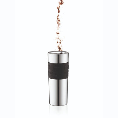 bodum portable press coffee maker black stainless steel flask