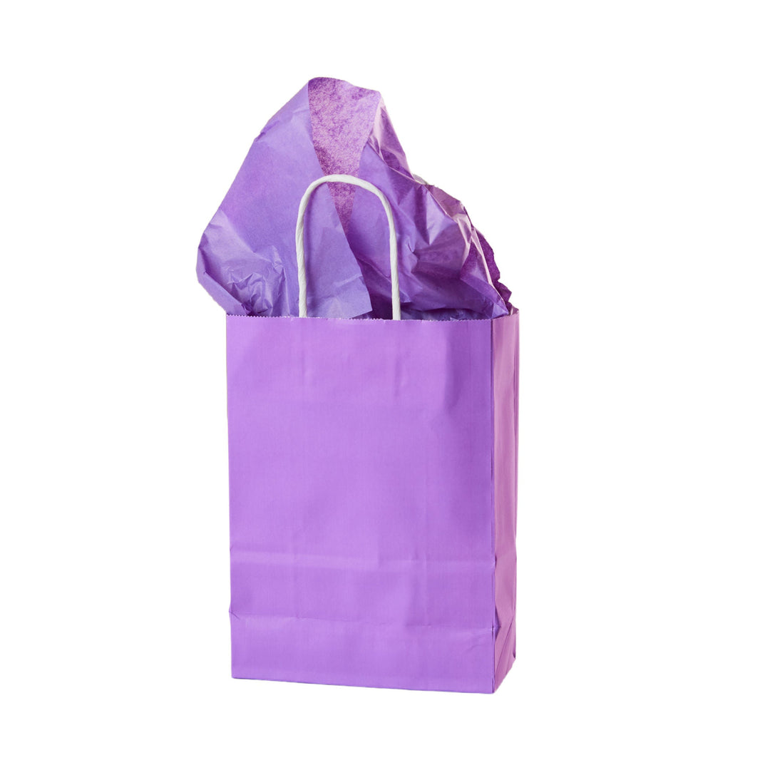 Purple Handle Gift Bag With Tissue