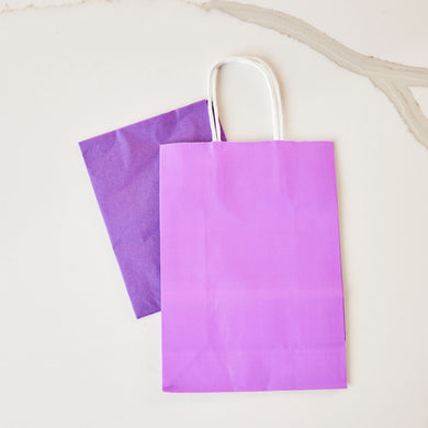 Purple Handle Gift Bag With Tissue
